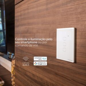 Interruptor Touch 3 Teclas Wi-Fi Intelbras MIS 1003 Branco